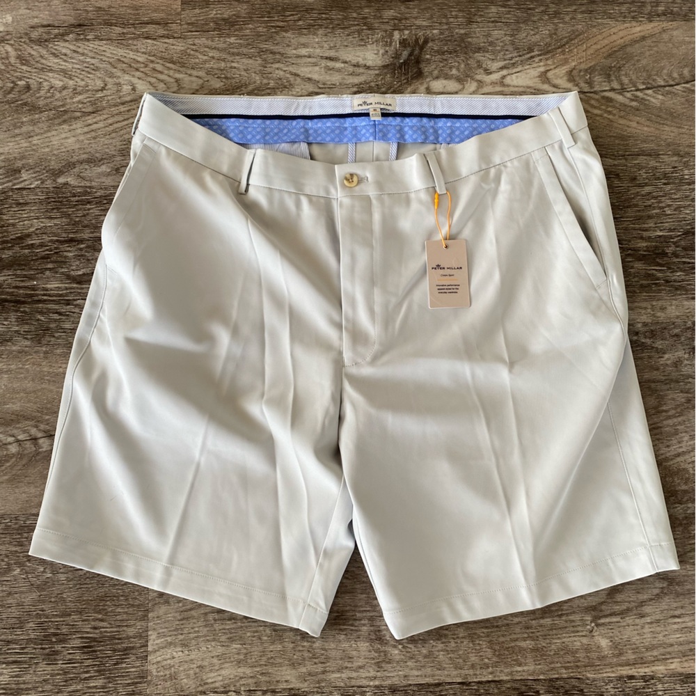 Peter Millar Salem Performance Short - British Grey - Size 40